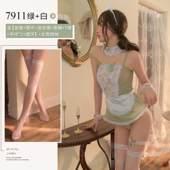 性感短裙制服诱惑蕾丝角色扮演女仆装带丝袜