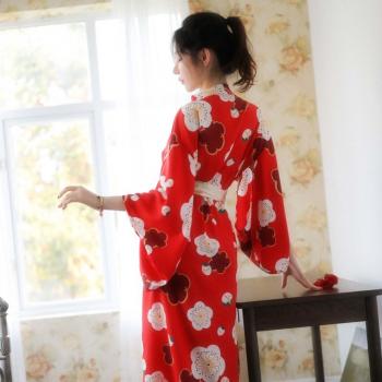 日式少女长款羽织和服套装 浪漫樱花 性感深V