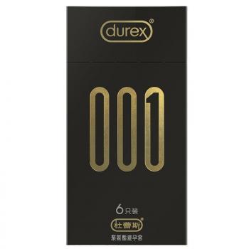 杜蕾斯001水性聚氨酯避孕套6只装 震撼新品 润滑升级